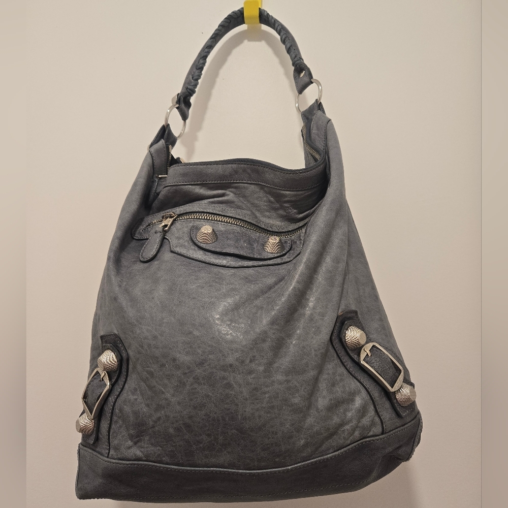 Giant Lambskin Leather Hobo Shoulder Bag